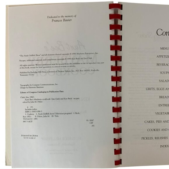 Aunt Bees Mayberry Cookbook by Ken Beck and Jim Clark Paperback 1991 Spiral - Picture 4 of 15